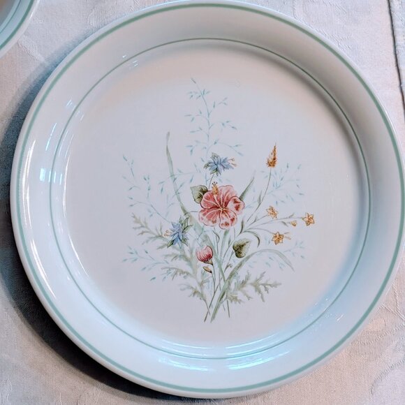 VTG Lot of 3 Cornerstone Summer Mist Corningware Dinner Plates + Bowl USA - Picture 2 of 6